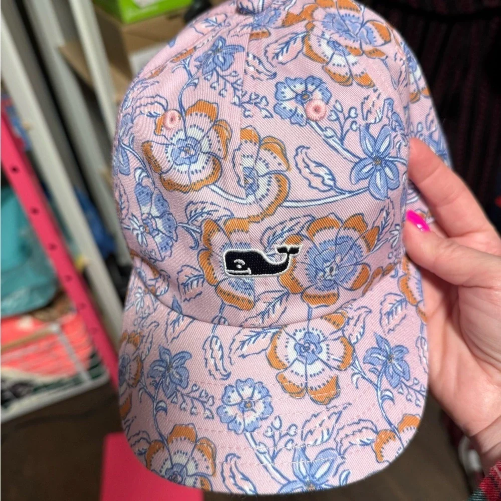 Vineyard Vines Girls Floral Whale Hat Pink | NWT | 52 cm